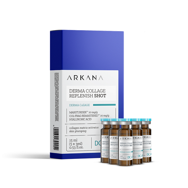 Derma Collage Replenish Shot - Увлажняющая сыворотка для лица, восполняющая коллаген, 5х3 мл