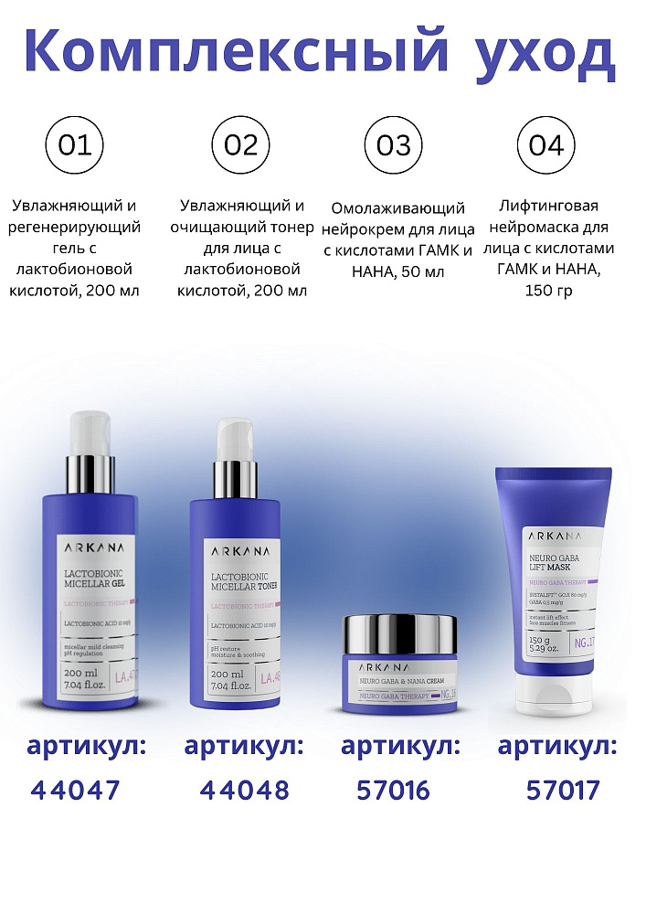 Neuro GABA LIft Mask - Лифтинговая нейромаска для лица с кислотами ГАМК и НАНА, 150 мл