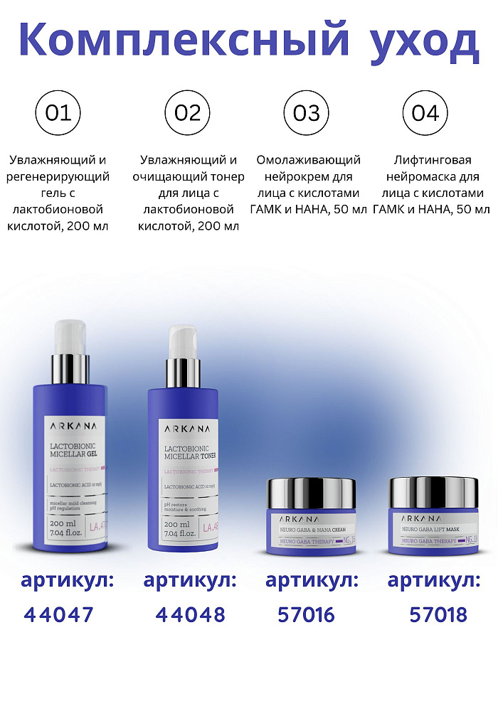 Neuro GABA LIft Mask - Лифтинговая нейромаска для лица с кислотами ГАМК и НАНА, 50 мл