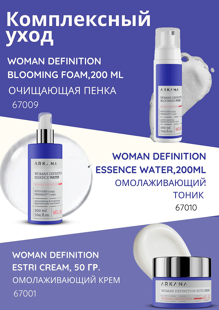 Woman Definition Blooming Foam - Очищающая пенка с фитоэстрогенами для лица, 200 мл